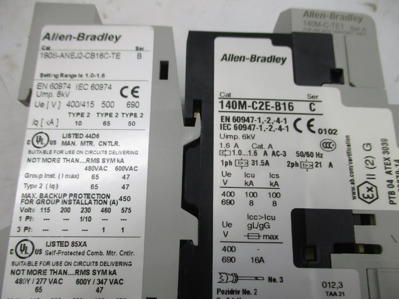 ALLEN BRADLEY 190S-ANEJ2-CB16C-TE SER. B 24VDC 1.0-1.6A (BR/WH) NSMP