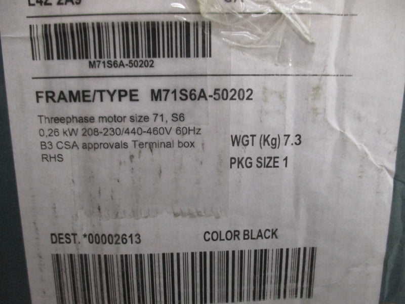 LAFERT ST71S6 1300666 208-230/440-460V 1.9-1.1A NSMP