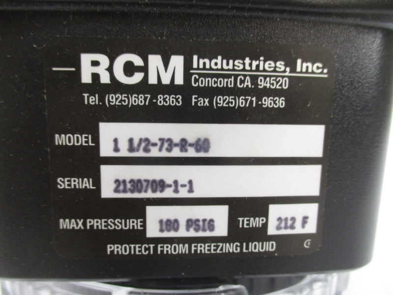 RCM INDUSTRIES 11/2-73-R-60 180PSI NSMP