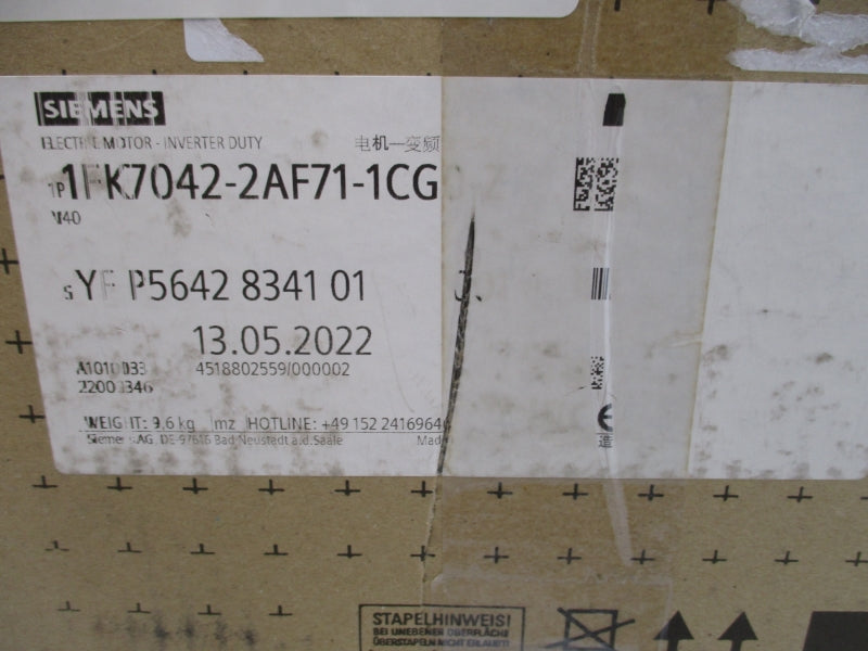 SIEMENS 1FK7042-2AF71-1CG0-Z 270V 7.6A NSMP