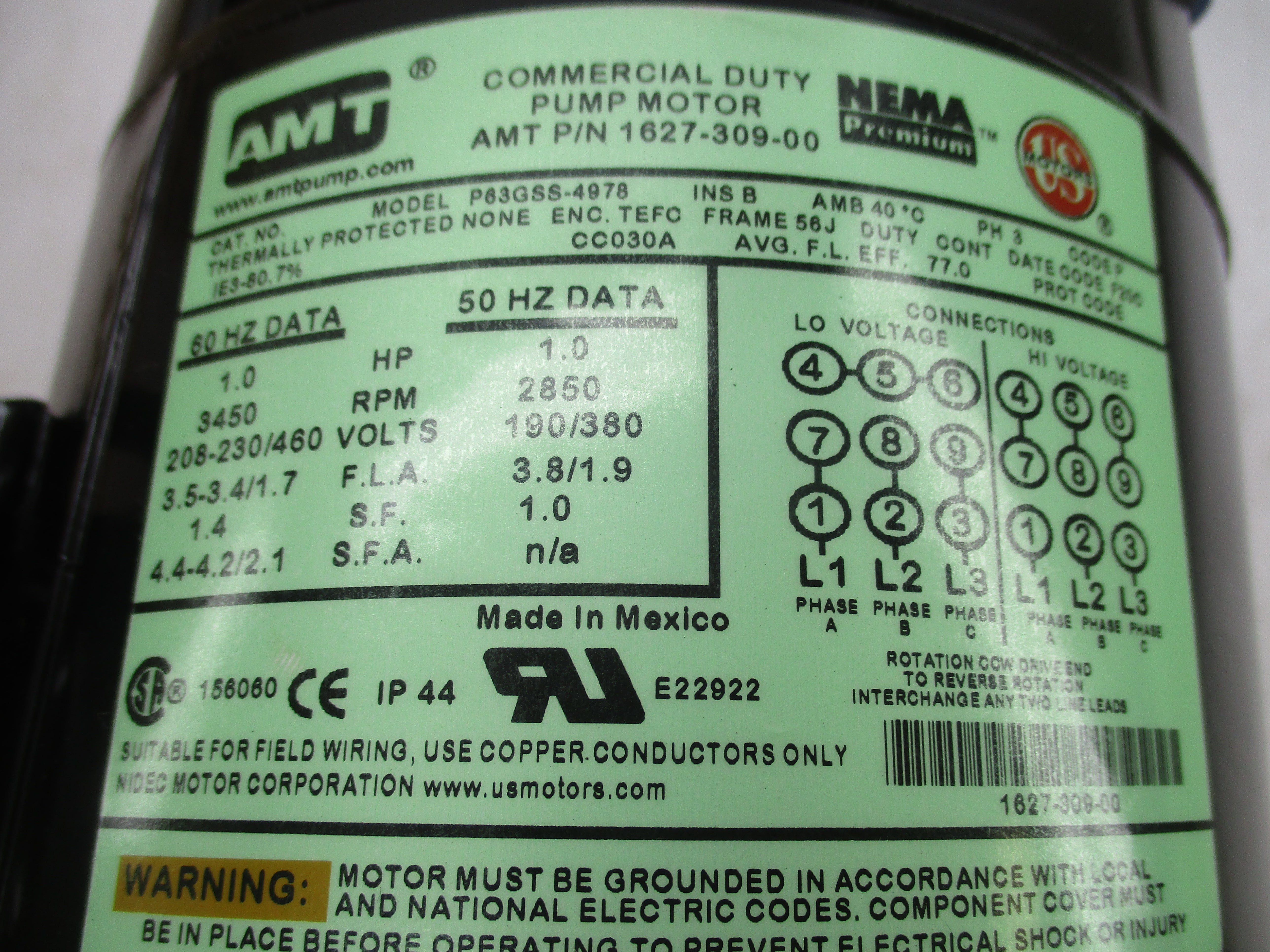 AMT 370D-95 P63GSS-4978 460V 1.7A NSMP