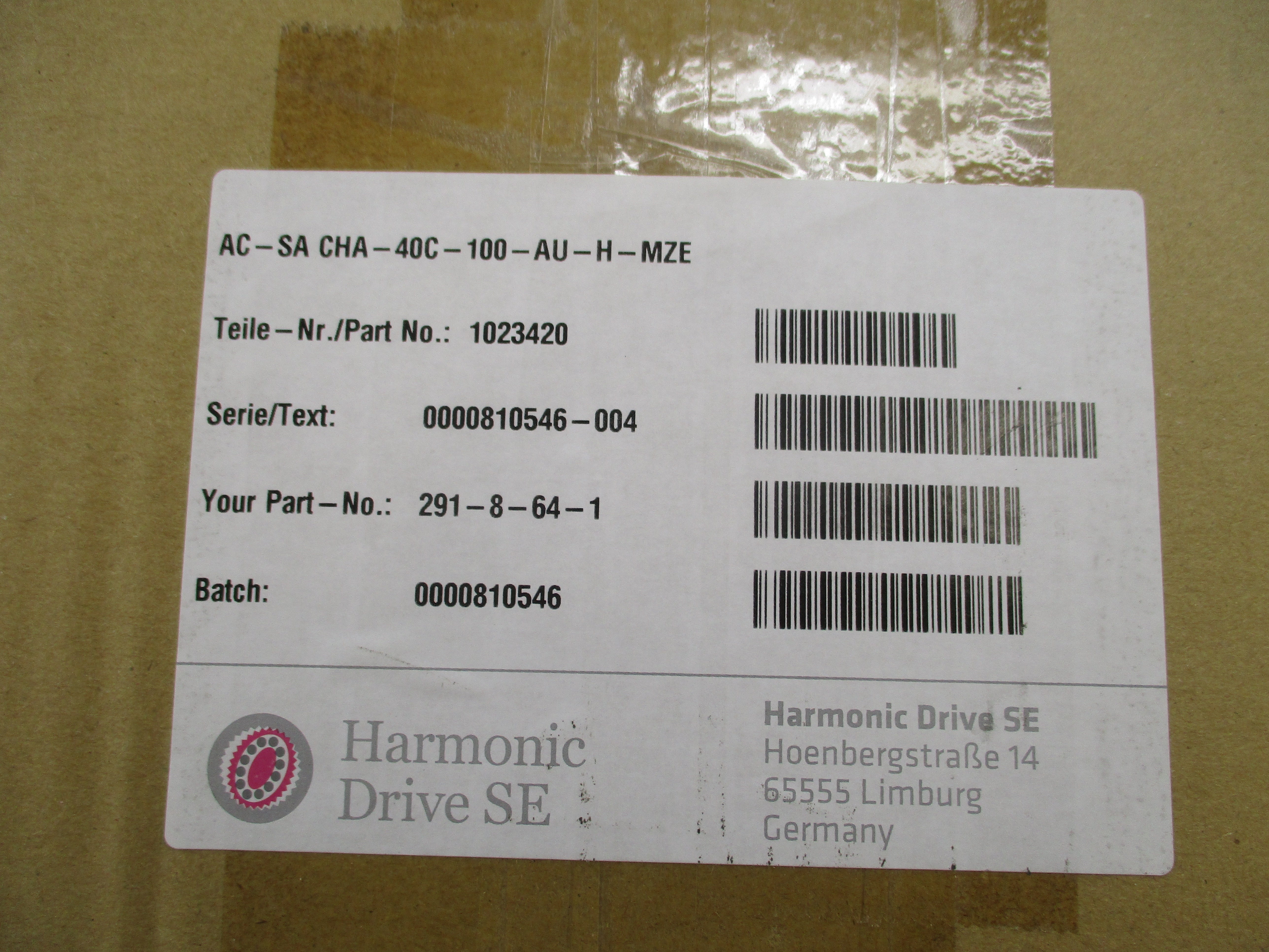 HARMONIC DRIVE CHA-40C-100-AU-H-MZE 1023420 NSFS