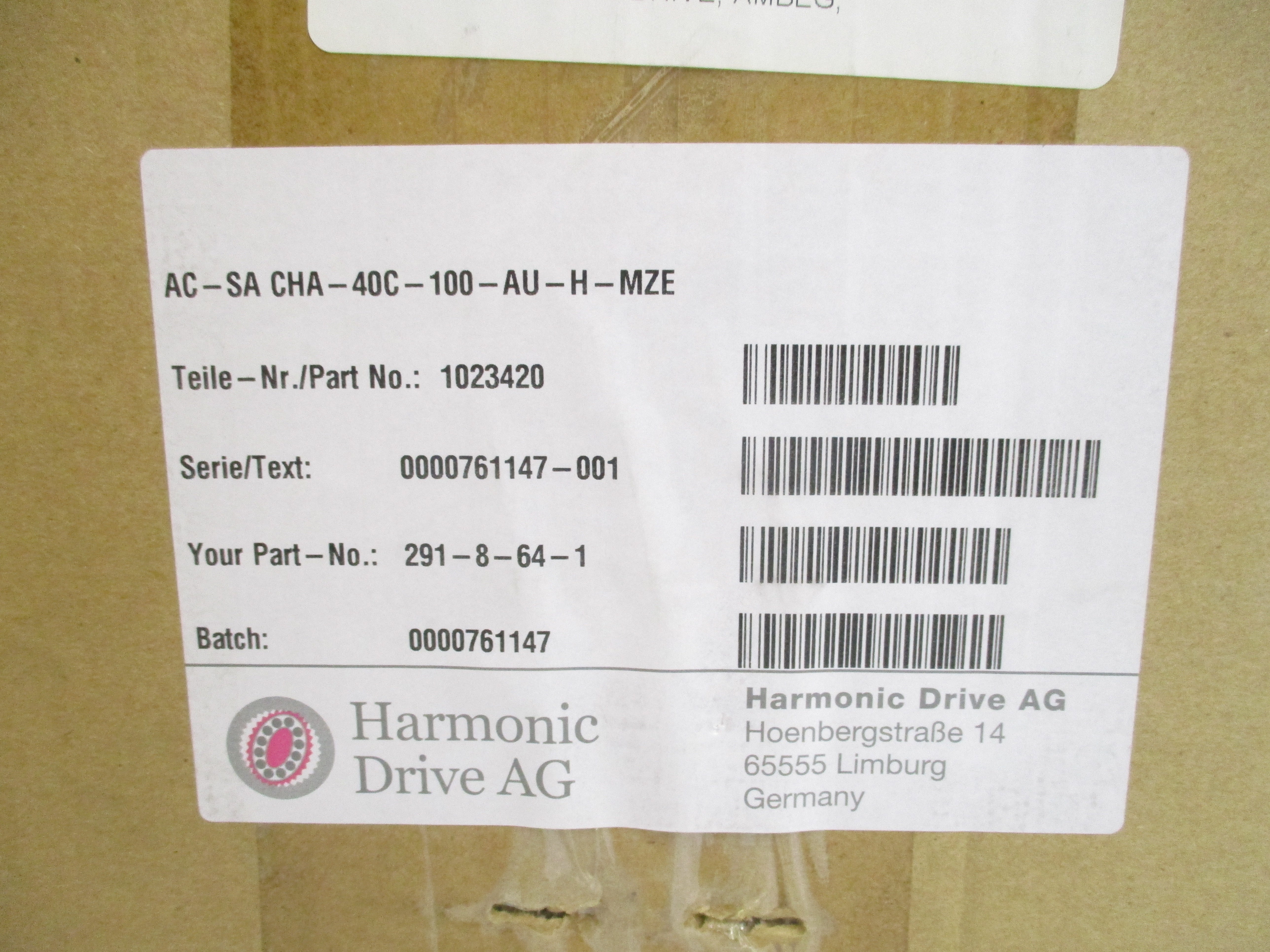 HARMONIC DRIVE CHA-40C-100-AU-H-MZE 1023420 NSMP