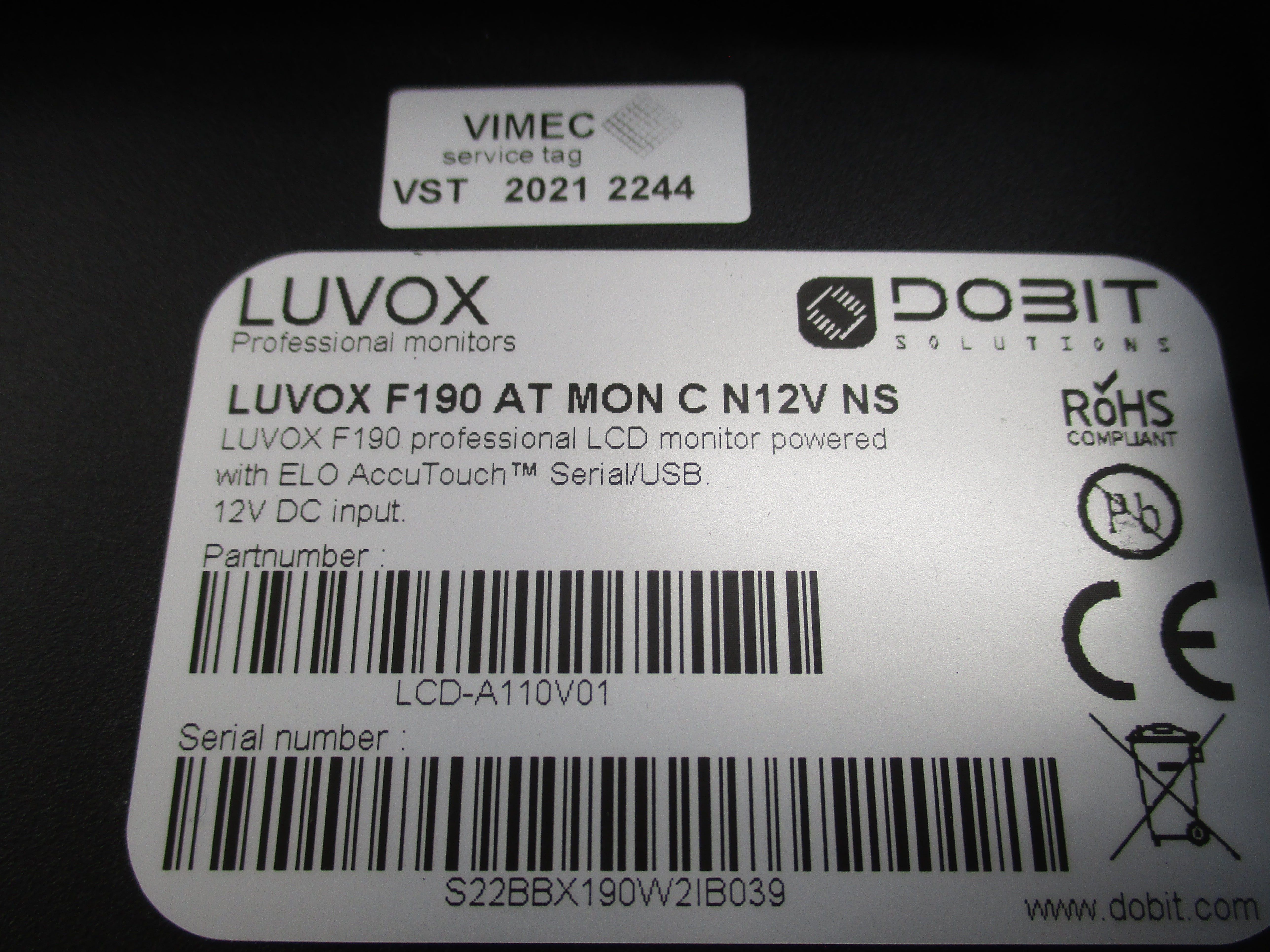 LUVOX LCD-A110V01 12VDC NSNP