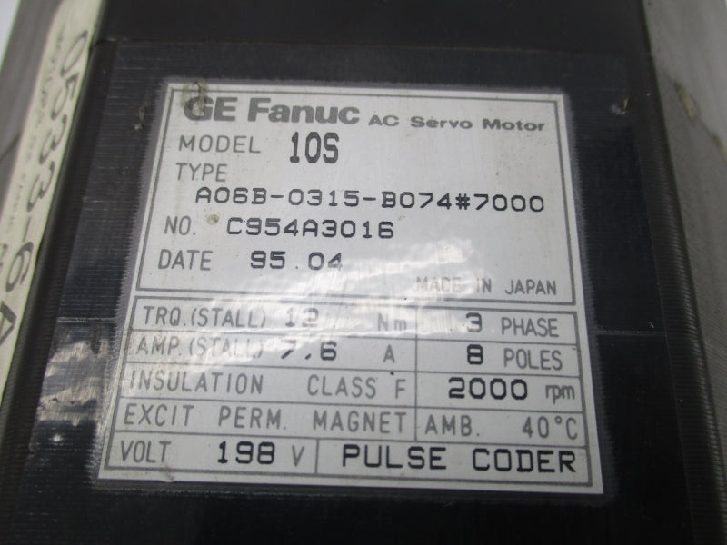 GE FANUC A06B-0315-B074#7000 198V 7.6A NSNP