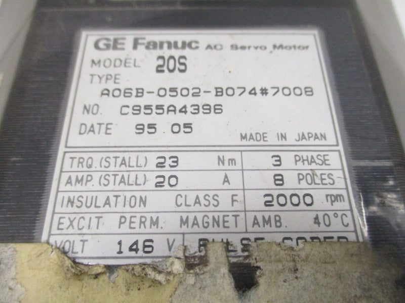 GE FANUC A06B-0502-B074#7008 146V 20A UNMP