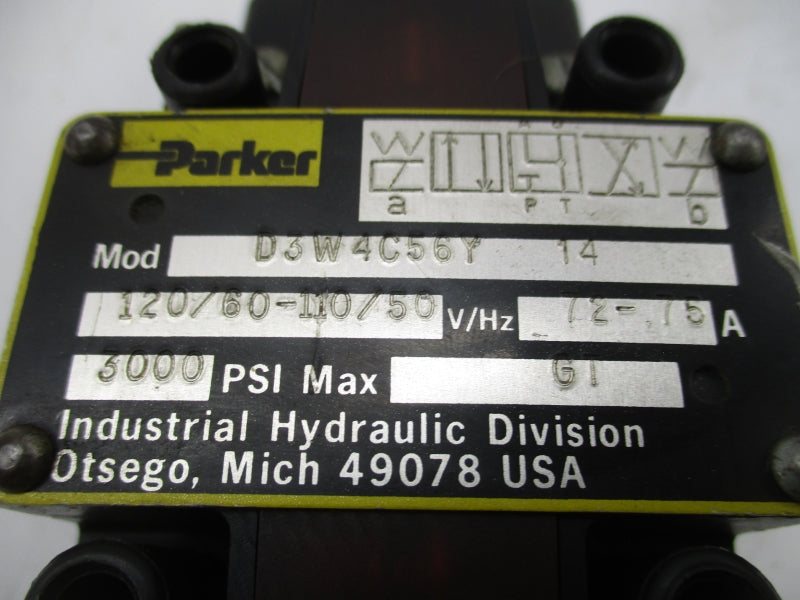 PARKER D3W4C56Y14 120/110V 72-75A 3000PSI NSNP