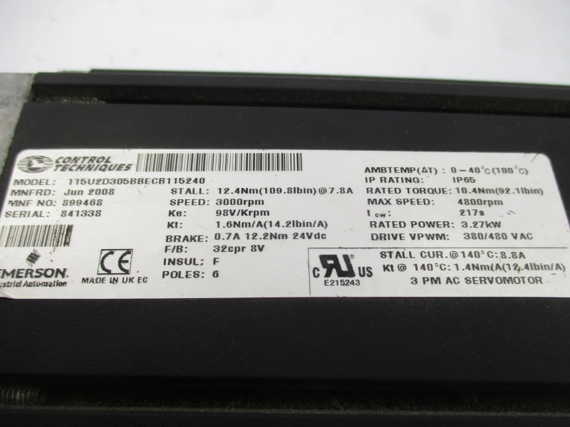 CONTROL TECHNIQUES 115U2D305BBECB115240 935014 380/480VAC 8.8A UNMP