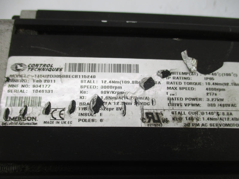 CONTROL TECHNIQUES 115U2D305BBECB115240 935014 380/480VAC 8.8A NSNP