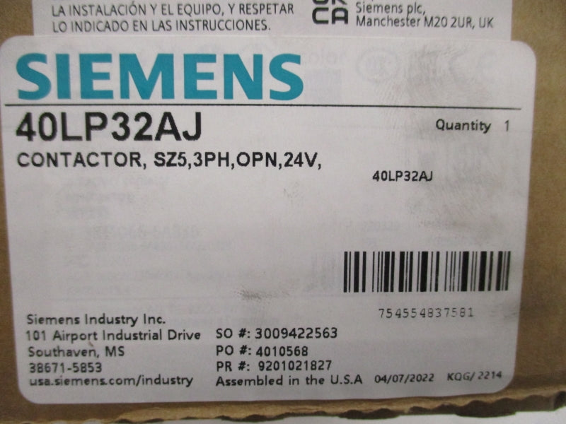 SIEMENS 40LP32AJ SER. A 24V NSMP