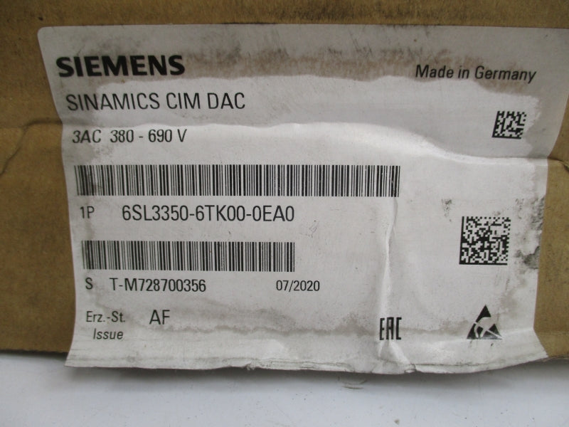 SIEMENS 6SL3350-6TK00-0EA0 380-690V NSMP