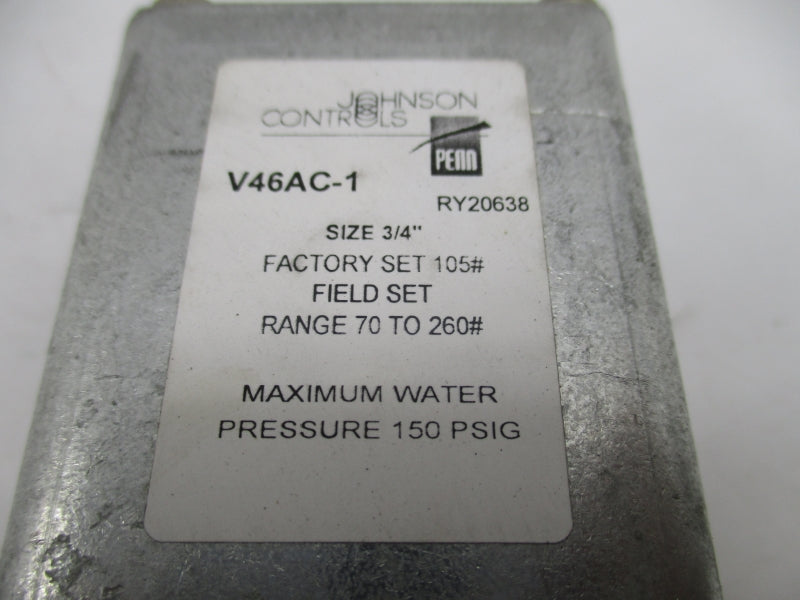JOHNSON CONTROLS V46AC-1 4LZ98 70-260PSI 3/4" NSMP
