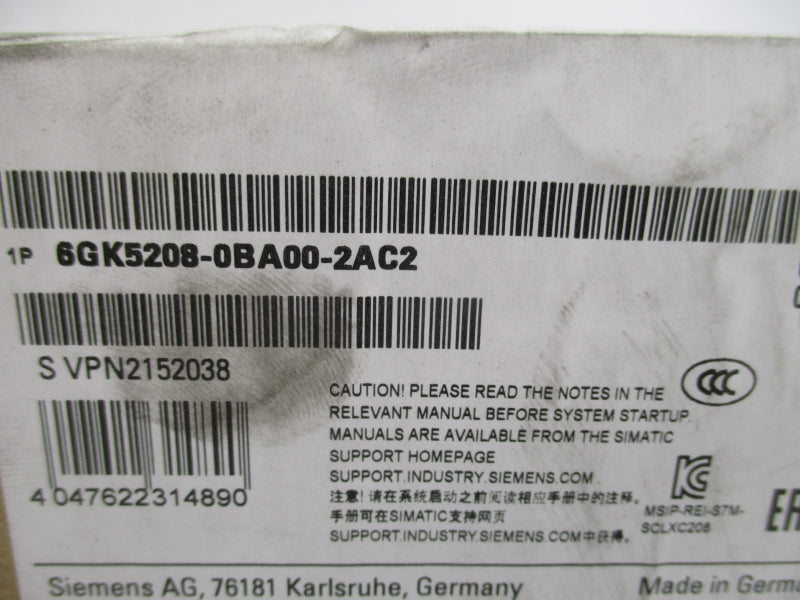 SIEMENS 6GK5208-0BA00-2AC2 NSFS