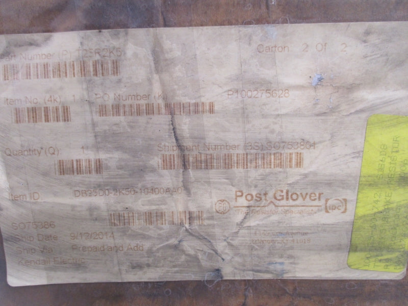 POST GLOVER T25R2K5 DB25V0-2K50-10400A0 NSMP