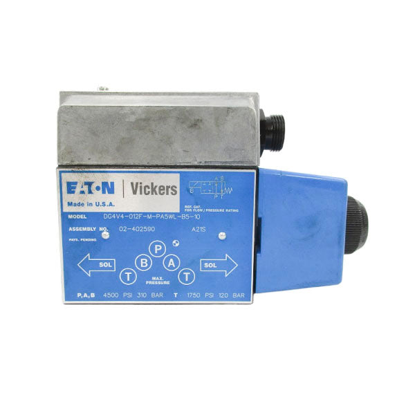 VICKERS DG4V4-012F-M-PA5WL-B5-10 02-402590 110/120V .85/.69A 1750-4500PSI NSNP