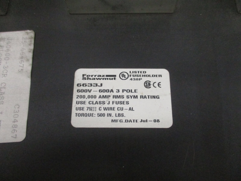 FERRAZ SHAWMUT 6633J 600V 600A NSMP