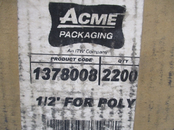 ACME PACKAGING 1378008 1/2" (PKG OF 2200) NSFS