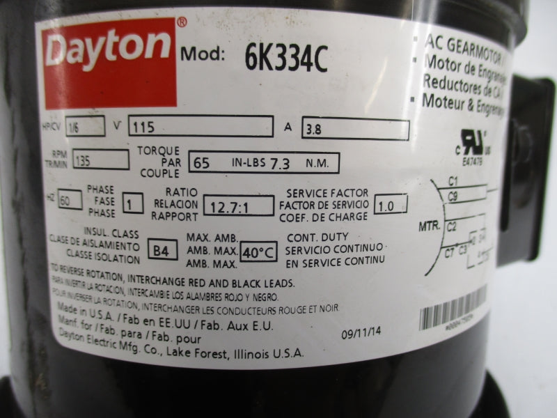 DAYTON 6K334C 115V 3.8A NSNP