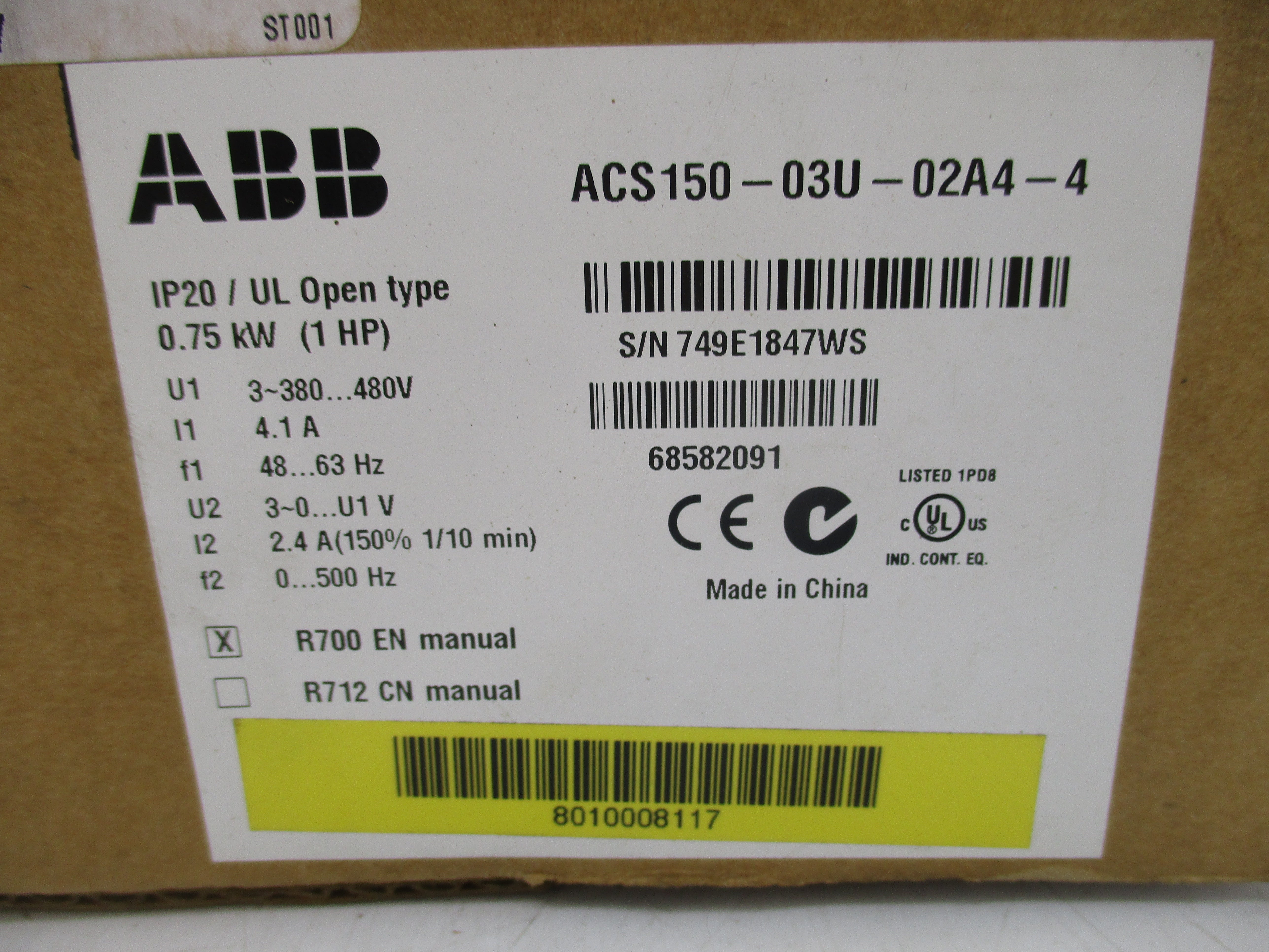 ABB ACS150-03U-02A4-4 380-480V 4.1A NSMP