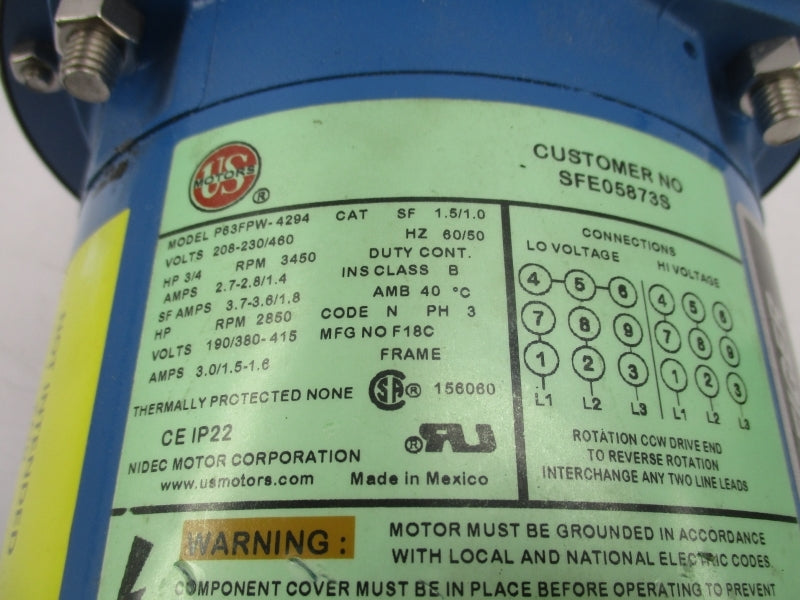 GOULDS PUMP 1MS1D2D4 190/380-415V 2.7-2.8/1.4A NSNP
