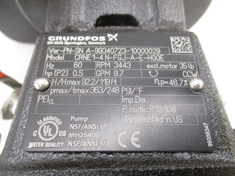 GRUNDFOS CRNE1-4N-FGJ-A-E-HQQE 99340723 200-240V 2.40-2.10A NSNP