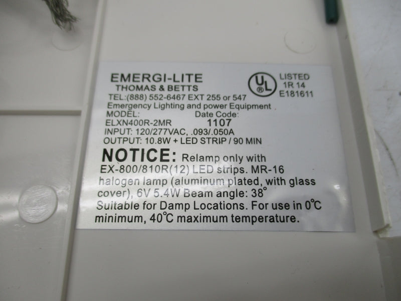 THOMAS&BETTS ELXN400R-2MR 120/277VAC 0.093/0.050A NSMP
