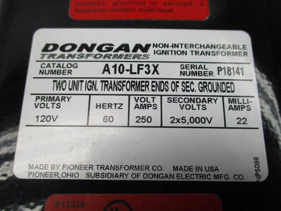 DONGAN TRANSFORMERS A10-LF3X 120V 250A NSMP