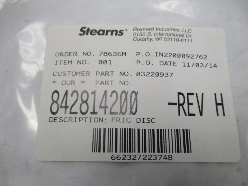 STEARNS 842814200 NSMP