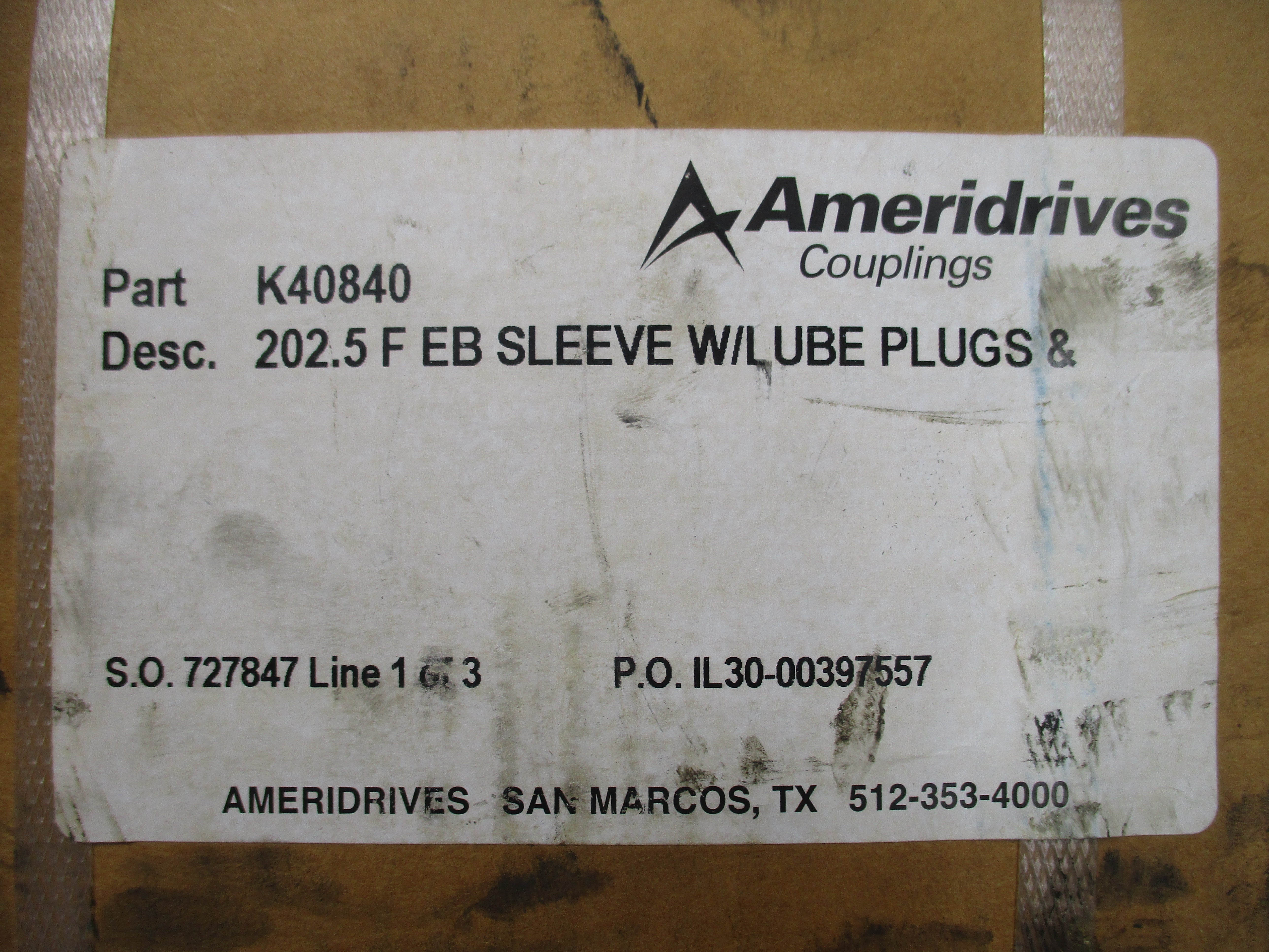 AMERIDRIVES COUPLINGS K40840 202.5FEB NSFS