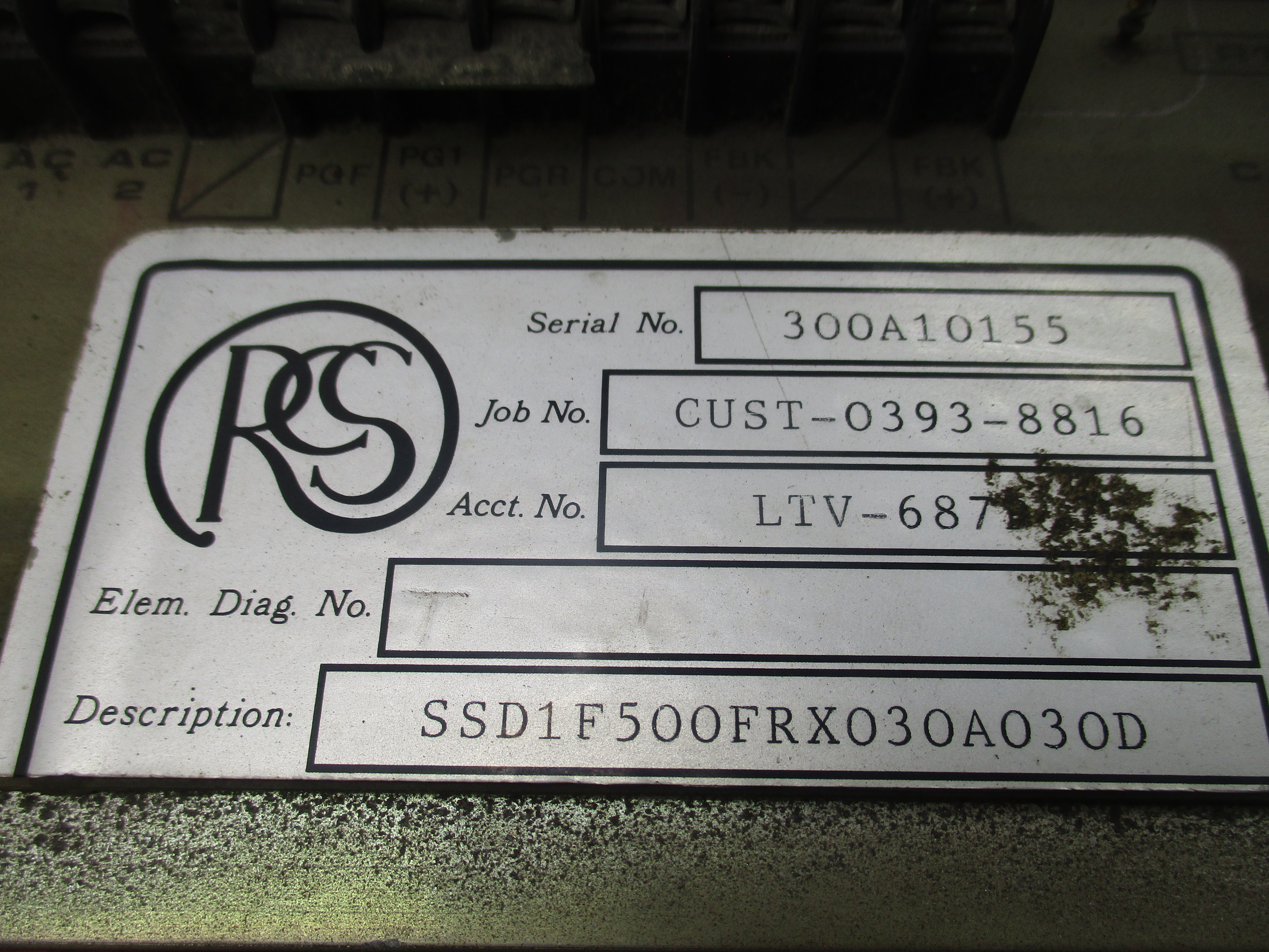 RCS SSD1F500FRX030A030D UNMP