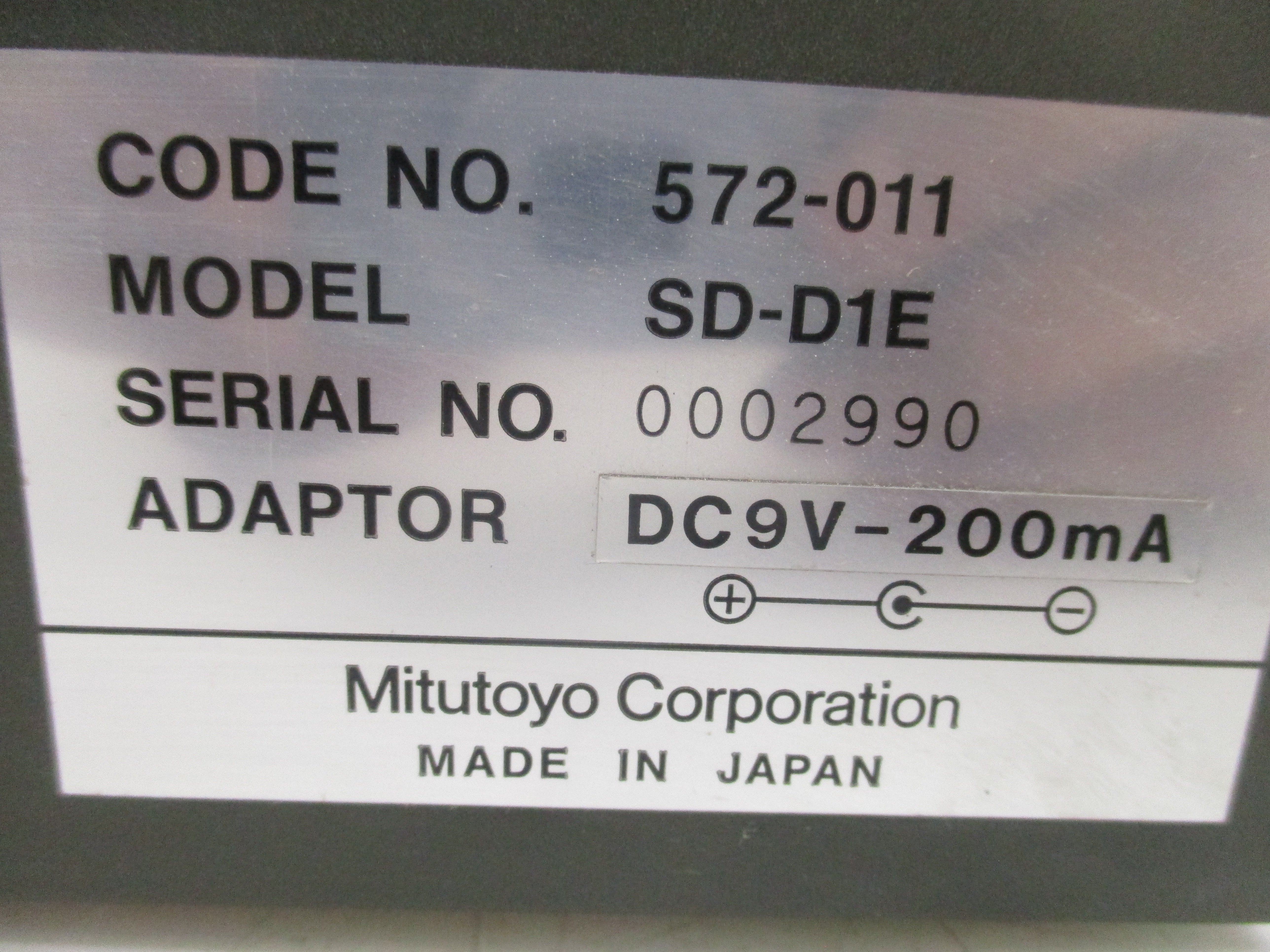 MITUTOYO SD-D1E 9VDC (AS PICTURED) NSNP