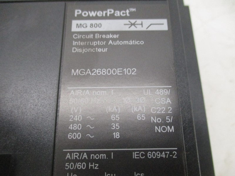 SQUARE D MGA26800E102 SER. 2 600V 800A NSNP