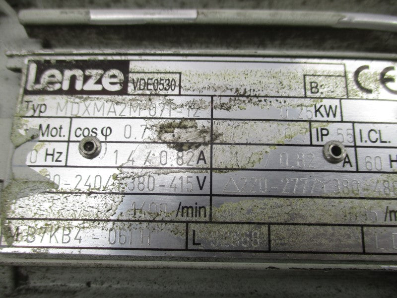 LENZE MDXMA2M071-12 480V 0.82V UNMP