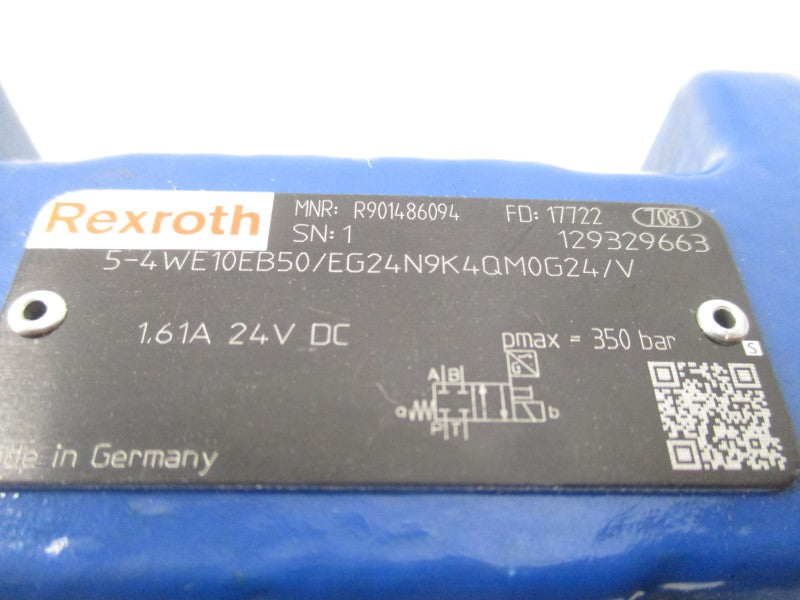 REXROTH 4WE10EB50/EG24N9K4QM0G24/V R901486094 24VDC 1.61A NSNP