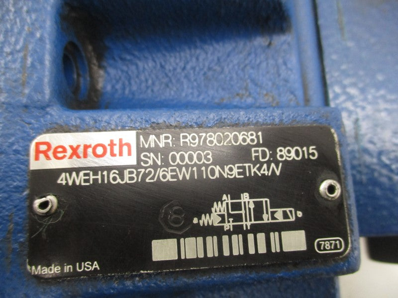 REXROTH 4WEH16JB72/6EW110N9ETK4/V R978020681 110/120V NSNP
