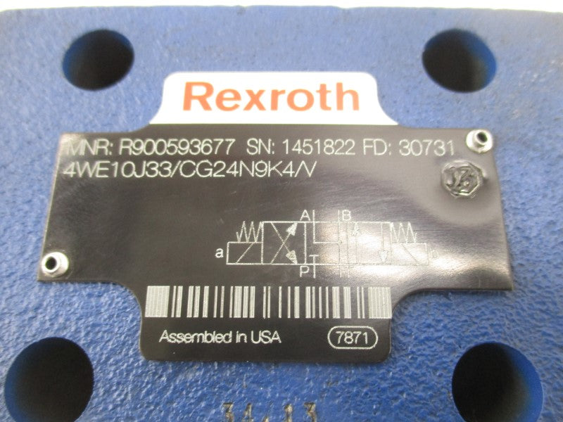 REXROTH 4WE10J33/CG24N9K4/V R900593677 24VDC 1.45A NSNP