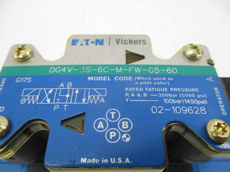 EATON DG4V-3S-6C-M-FW-G5-60 02-109628 12VDC 1450-5000PSI NSNP