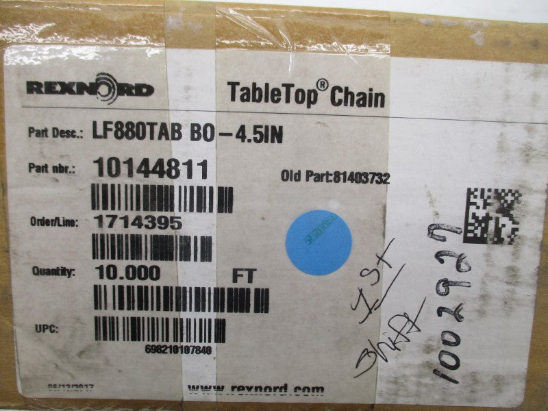 REXNORD 10144811 LF880TABB0-4.5IN 10' NSMP