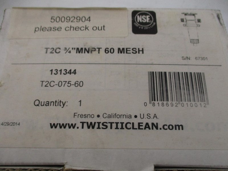 LAKOS TWISTIICLEAN T2C-075-60 3/4" NSMP