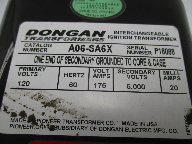 DONGAN TRANSFORMERS A06-SA6X 120V NSNP