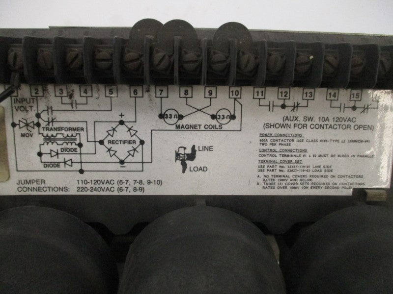 SQUARE D 8105J-160 52927-121 SER. A 1500V 600A (AS PICTURED) NSNP