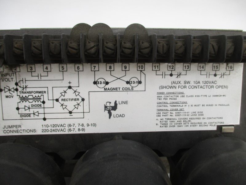 SQUARE D 8105J-160 52927-121 SER. A 1500V 600A NSNP