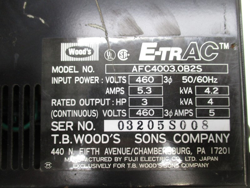 TB WOODS AFC4003.0B2S 460V 5.3A UNMP