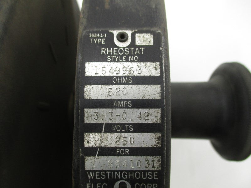 WESTINGHOUSE 1549963 250V 3.3-0.42A UNMP