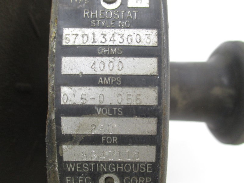 WESTINGHOUSE 57D1343G03 250V 0.5-0.055A UNMP