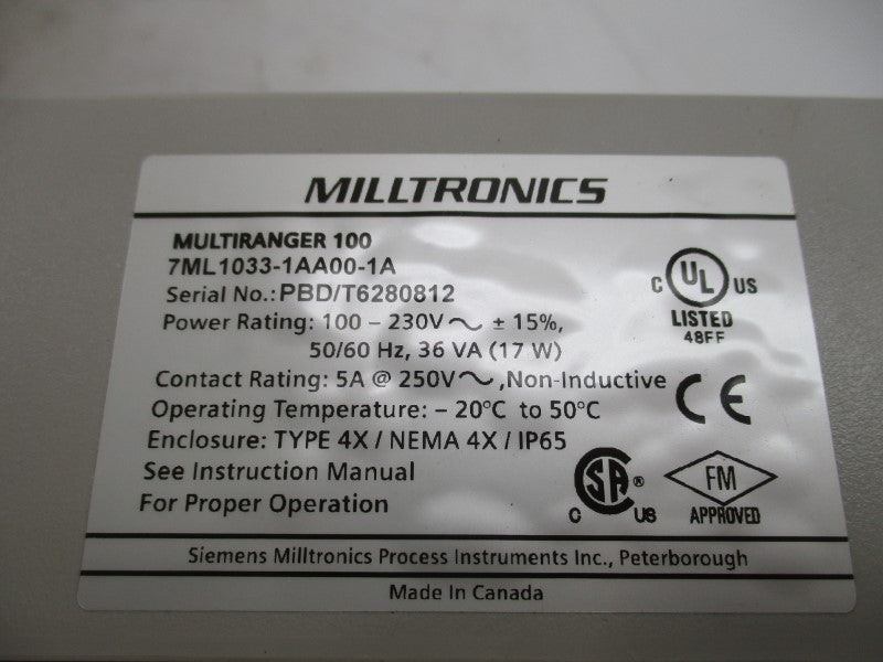 SIEMENS 7ML1033-1AA00-1A 100-230V 5A NSMP