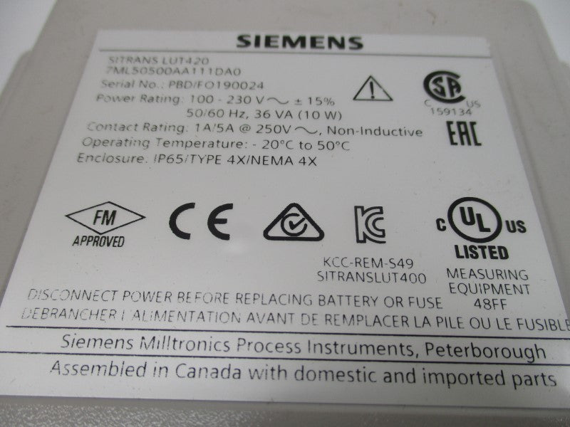 SIEMENS 7ML50500AA111DA0 250V 1/5A NSMP