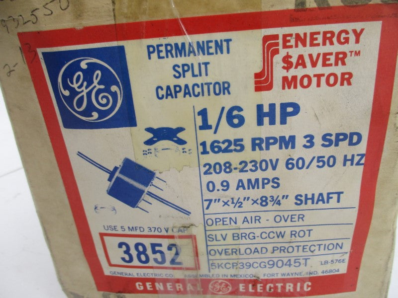 GENERAL ELECTRIC 5KCP39CG9045T 208-230V 0.90A NSMP