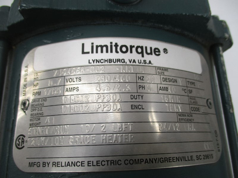 LIMITORQUE 7464668-002-KKT18 230/460V 4.6/2.3A UNMP