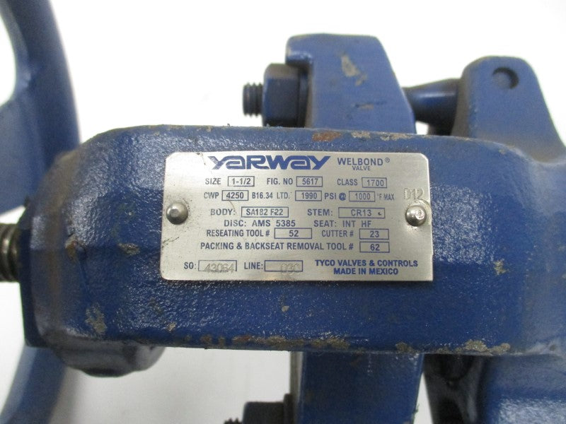 YARWAY 5617 SA182F22 JD37 1990PSI 1-1/2" NSNP